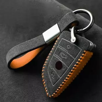Роскошный замшевый кожаный чехол для автомобильного ключа дистанционного управления для BMW X1 X3 X5 X6 X7 F20 F15 F16 F48 G20 G30 защитный чехол для автомобильного ключа