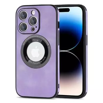 Роскошный замшевый кожаный защитный чехол для объектива с магнитным чехлом для телефона Iphone 14 Pro Max Plus 11 12 13 для Magsafe, чехол для беспроводной зарядки For iPhone 11Pro синий