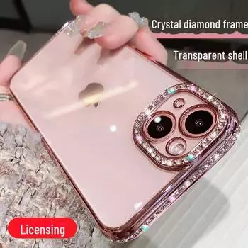 Роскошный защитный чехол Crystal Diamond для Apple 14ProMax и 13Pro - прозрачный мягкий чехол для женщин iPhone 14 Plus