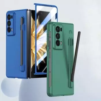 Роскошный защитный чехол для Honor Magic V2, матовый, с прозрачным экраном и однотонной задней крышкой из ударопрочного жесткого пластика For Honor Magic V2