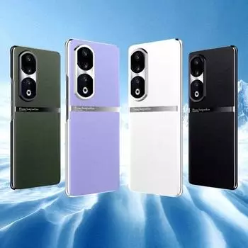 Роскошный защитный чехол для камеры из искусственной кожи для Honor 90 Pro Honor90 Honor Magic 5 Pro с жесткой гальванической рамкой, задняя крышка For Honor 90 чёрный