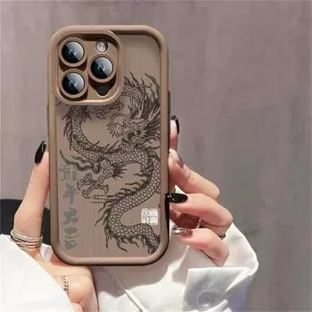 Роскошный защитный чехол для телефона с рисунком дракона для iPhone 11 12 13 14 15 Pro Max X XR XS Max 7 8 Plus SE, мягкая задняя крышка из ТПУ For iPhone X