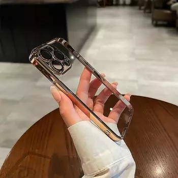Роскошный защитный чехол с гальваническим покрытием для iPhone 11 12 13 14 15 Pro Max Xs XR Max 7 8 Plus Mini SE, мягкий прозрачный чехол For iPhone SE 2022