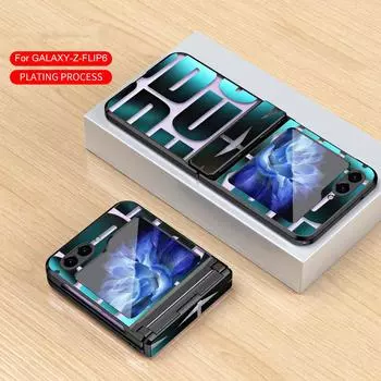 Роскошный защитный шарнир с фантомным покрытием, прозрачный чехол для телефона Samsung Galaxy Z Flip 6 5 4 3, противоударный металлический защитный чехол For Galaxy Z Flip 6 серебряный