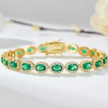 14K позолоченные индивидуальные модные ювелирные изделия браслеты модные милые изысканные браслеты из циркония браслет для женщин зелёный