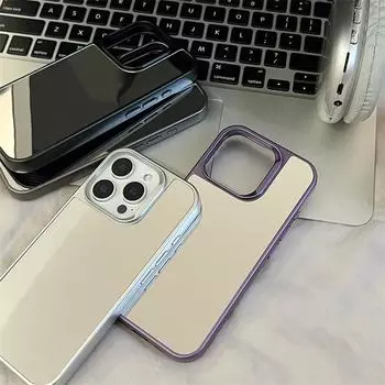 Роскошный зеркальный чехол для iPhone 16 Pro 15 13 12 Pro Max 11 Акриловый ПК жесткий чехол для защиты от падений iPhone 16 Pro Max чёрный