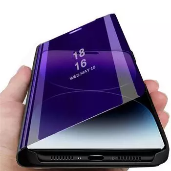 Роскошный зеркальный чехол для телефона с покрытием для iPhone 15 14 13 12 11 Pro Max X XR XS Max 7 8 15 Plus, противоударный бампер для телефона, откидная крышка-книжка For iPhone 8 Plus чёрный