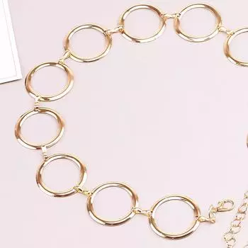 Роскошный женский пояс с металлической цепочкой, дизайнерский бренд, большой металлический пояс с кольцом, платье, пальто, юбка, женский декоративный пояс золотой