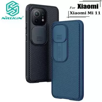 Роскошный жесткий чехол для телефона Nillkin для Xiaomi Mi 11 Mi 11 Lite 4G 5G CamShield Pro с защитой конфиденциальности камеры Xiaomi Mi 11 Lite 4G чёрный