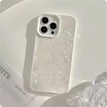 Роскошный жесткий чехол для телефона с рисунком ракушки для IPhone 15 14 13 12 11 Pro Max Plus, мягкий противоударный силиконовый бампер, задняя крышка iPhone 15 Pro Max белый