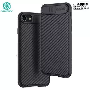 Роскошный жесткий чехол Nillkin для iPhone SE 2020 8 7 CamShield с защитой конфиденциальности камеры IPhone 7 / 8 чёрный