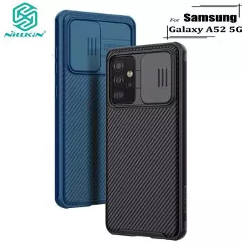 Роскошный жесткий чехол Nillkin для телефона Samsung Galaxy A52 4G 5G CamShield Pro с защитой конфиденциальности камеры Samsung A52 4G / 5G чёрный