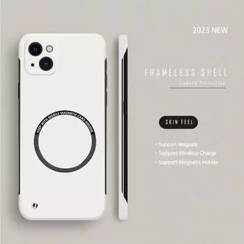 Роскошный жесткий поликарбонатный безрамочный магнитный чехол для iPhone 15 14 Pro Max 13 12 11 Pro Max Mini 15 14 Plus Magsafe Matte Thin Cover for iPhone 15