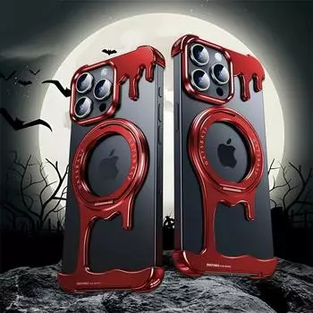 Роскошный жидкий металл для Magsafe Magnetic Stand Phone Case для iPhone 16 15 14 13 Pro Max Теплоотводящий чехол для беспроводной зарядки For iPhone 16 Pro Max чёрный