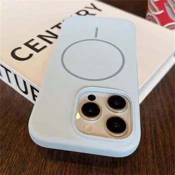 Роскошный жидкий силикон для чехла Magsafe для iPhone 16 15 14 13 12 11 Pro Max Plus, мягкий чехол для телефона с магнитной беспроводной зарядкой For iPhone 16 Pro Max белый