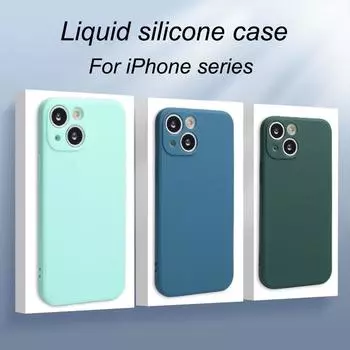 Роскошный жидкий силиконовый чехол для iPhone 15 14 13 12 11 Pro Max Plus, чехлы для телефонов, противоударные мягкие задние чехлы, аксессуары For iPhone 15 ProMax серый