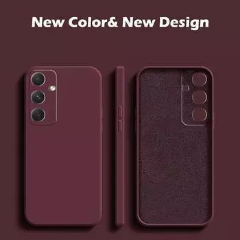 Роскошный жидкий силиконовый чехол для Samsung Galaxy A55 A 55 5G GalaxyA55 Square Case for Samsung A55 аква голубой