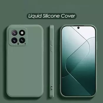 Роскошный жидкий силиконовый чехол для телефона для Xiaomi 14 Ultra, мягкий гладкий сенсорный противоударный защитный чехол для Xiaomi 14 Pro mi 14 Ultra For Xiaomi 14 чёрный