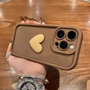 Роскошный жидкий силиконовый чехол с сердечком для iPhone 11 12 13 14 15 Pro Max Plus XS X XR, противоударный чехол-бампер, задняя крышка For iPhone 11Pro