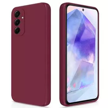 Роскошный жидкий силиконовый мягкий чехол для Samsung Galaxy A55 5G Slicone Soft TPU чехол с полным покрытием Samsung Galaxy A55 бежевый