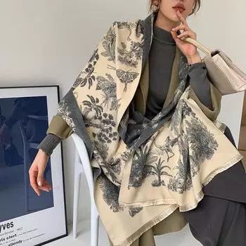 Роскошный зимний кашемировый шарф женский дизайн теплое пашминовое одеяло пончо шарфы женские шали накидки толстый платок буфанда