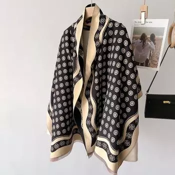 Роскошный зимний шарф женский кашемировый теплый пашминовый брендовый платок женские шали накидки толстые мягкие шарфы-пончо Bufanda палантин