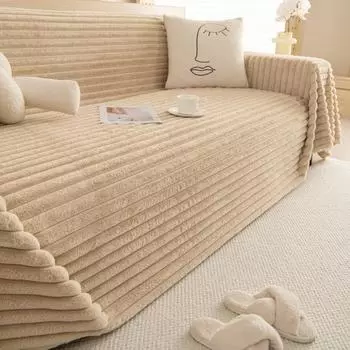 Роскошный зимний теплый толстый кролик плюшевый диван полотенце мягкий короткий плюшевый диван чехол для 3-местного дивана защитный чехол для мебели 180x130cm 1pc