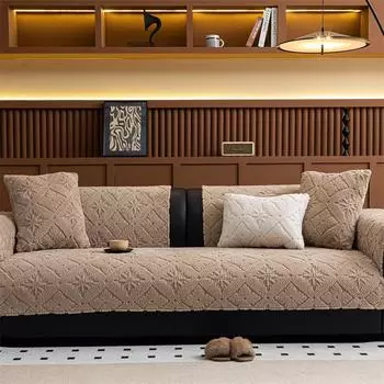 Роскошный зимний теплый толстый кролик плюшевый диван полотенце мягкий короткий плюшевый диван чехол для 3-местного дивана защитный чехол для мебели 70x70