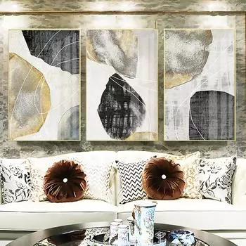 Роскошный золотой холст, картина, настенная картина, абстрактный минималистичный постер и принт для домашнего декора, интерьер, декор для гостиной 21cm30cm NoFrame