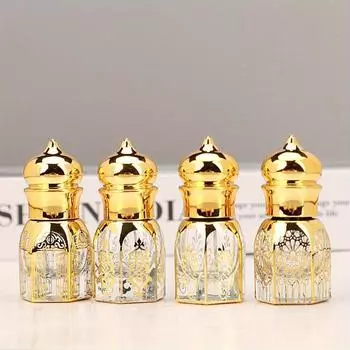 Роскошный золотой роликовый флакон с эфирным маслом 3 мл/6 мл, многоразовый флакон для духов, стеклянный роликовый флакон с эфирным маслом, косметический контейнер 3ml