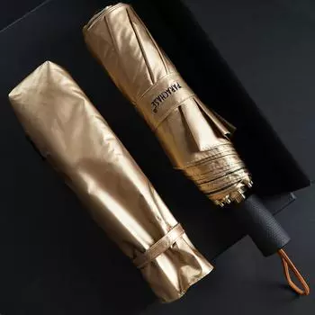 Роскошный золотой складной зонт для женщин, солнцезащитный зонт, блокирующий УФ-лучи, летний солнцезащитный зонт, ветрозащитный, сильный UPF50 + темно-зеленого