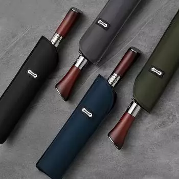 Роскошный зонт с деревянной ручкой для мужчин, деловой, ветрозащитный, автоматический, складной, для гольфа, большой, для защиты от дождя, бренд 8K зелёный