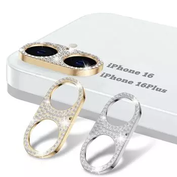 RoSoki совместим с iPhone 16 iPhone 16 Plus, пленочная камера, защитный чехол для камеры, чехол для камеры из блестящего алюминиевого сплава со стразами и бриллиантами, модный