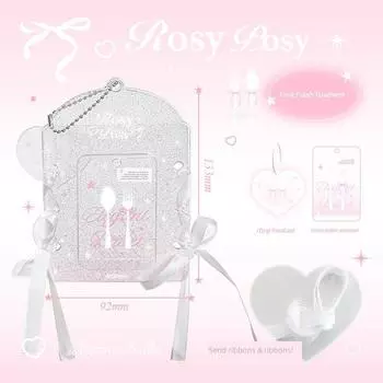 Rosyposy Мягкий кулон-брелок для школьного рюкзака Ловец звезд с держателем для карт Vertical Glitter Pink