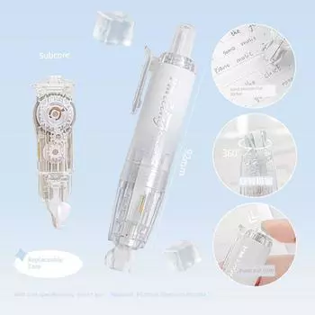 Rosyposy Soft Correction Tape Student Only Correction Tape Correction Tape Good-looking Female Junior High School Replacement Refill Mute (white) white +1 Core