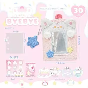 Rosyposy Soft Set a Palace Card Book Polaroid Album Good-looking Ins Style Card Mini Truck Storage Book (Cat) Byebye(In Stock!!!)