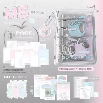 Rosyposy Soft Set CUNETOUL Storage Hand Notebook pink-mint