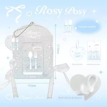Rosyposy Soft Set Good-looking Schoolbag Pendant Card Holder Vertical Glitter Blue