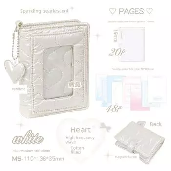 Rosyposy Soft Set Heart Cotton Filling M5 Loose Spiral Notebook Notebook Book 2025 Good-looking Journal Book Small Book white-white