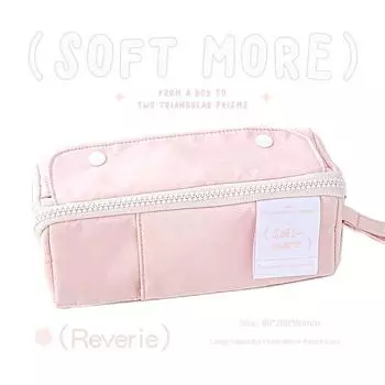 Rosyposy Soft Set Pencil Case Japanese Style Good-looking Pencil Box Primary School Girls Large Capacity Prism Stationery Case Original Reverie (pink)
