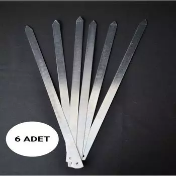 Rotanev 6 Pieces Professional Stainless Metal Minced Meat Skewers (Adana-Urfa-Antep Kebab Skewers)