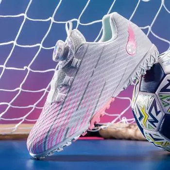 Rotary buckle children s football shoes boys and girls TF broken nails primary school students middle school children artificial grass competition 28