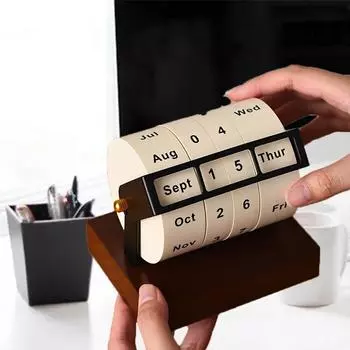 Rotary Calendar 2025 Большой вращающийся настольный календарь Настольный орнамент Настольный календарь Вдохновляющий календарь Обратный отсчет белый