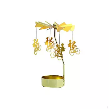 Вращающийся подсвечник Aureate Metal Tealight Candlestick Decoration Romantic для праздничного стола Cycling