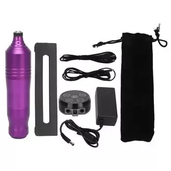 Rotary Tattoo Pen Kit Cartridge Needle Professional Complete Tattoo Power Supply Kit 100240V EU EU Plug