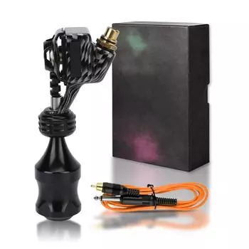 Rotary Tattoo Pen Salon Electroplating Zinc Alloy Adjustable Liner Shader RCA Motor Tattoo Machine чёрный