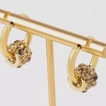 Rotatable Diamond-Studded Maillard Waist Pendant Earrings for Fall & Winter - Exquisite, Simple & Versatile Design