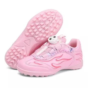 Rotating button children s football shoes Lace-free outdoor sports training shoes for boys and girls with broken nails 29