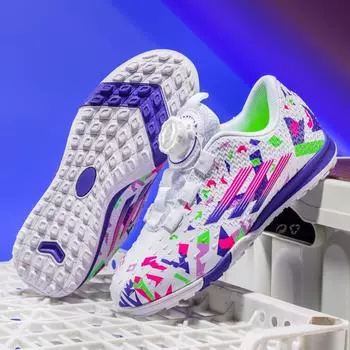 Rotating button new children s football shoes girls broken nail training shoes girls primary school sports shoes sports shoes 30