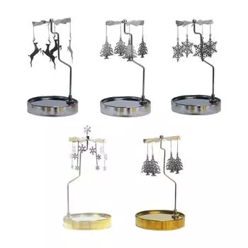 Rotating Candle Holder with Tray Romantic Rotating Candlestick Holder for Festivals Dining Room Dinner Table Living Room